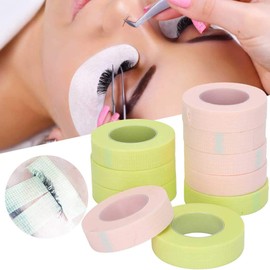 10 Rollos de Cinta para Pestañas, Cinta de Aislamiento de Pestañas Injertadas, Cinta de Extensión de Pestañas Transpirable, Cómoda, Sensible Y Resistente, para Arrancar sin(5 verdes + 5 rosas)