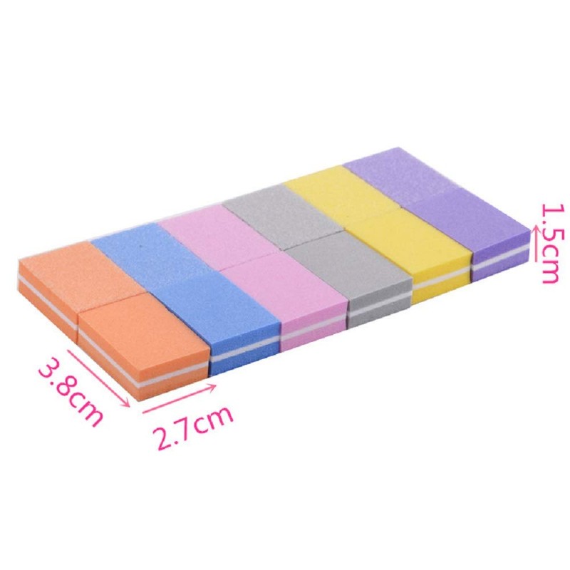 YIMART 20 Pcs Double-sided Mini Nail Buffer Block Colorful Sponge