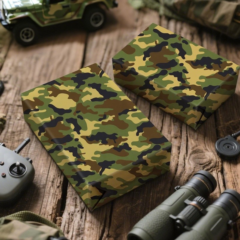 AVXINSOK Camo Wrapping Paper 6 Sheets 27.5 x 19.7 Inch
