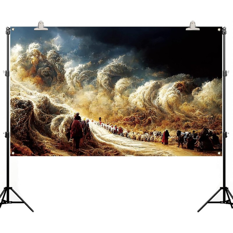 Passover Photo Booth Backdrop Pesach Moses Crossing The Red Sea