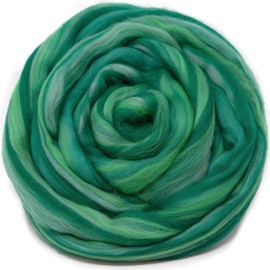Festival Merino Wool Fiber. Colorful Combed top roving for Hand Spinning, Needle Felting, Wet Felting, soap Making and Dryer Balls. Freshly Minted