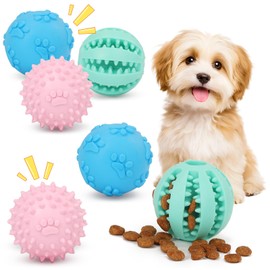 JCJuncai 6 Pack Puppy Toys Interactive Dog Toys Squeaky Dog Balls and Treat Chew Toys for Small Dogs Teething and Intellect Training