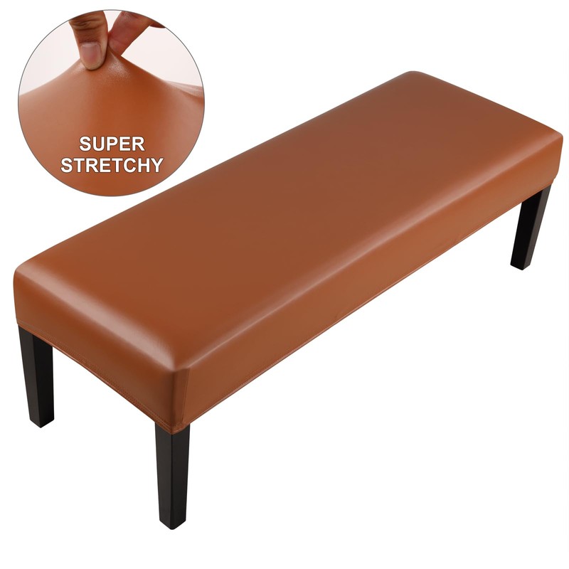 YISUN Leather Dining Room Bench Covers, Stretch Spandex Upholstered Bench
