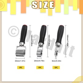 Mardatt 3Pcs 3 Sizes Car Sound Deadening Roller Set, 6mm/20mm/40mm Auto Noise Roller Car Sound Deadening Application Installation Tool for Car Sound Deadening Interior Accessories