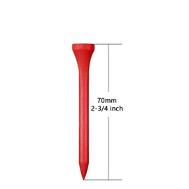 Zivisk Wooden Golf Tees 2-3/4" 100 Count 70mm Red