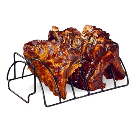 Kyto Sparerib Holder Rib Holder Spareribs Holder Grill Steaks Meat Vegetable Holder Black Steel