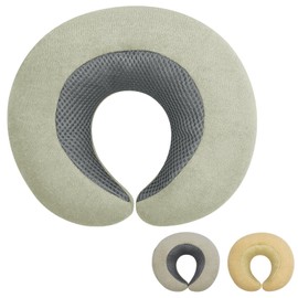 Alaoo Kid's Travel Neck Pillow, Comfortable Support Heads Pillow for Children Soft U-shaped Head Neck Protector for Airplane Camping Car Sleeping(Light Grey)