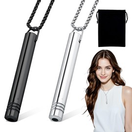 Watlikeup Watlikeup 2PCS Anxiety Relief Necklace,Mindfulness Breathing Necklace,Stress Relief Necklaces,Portable Anxiety Release Necklet for Men Women