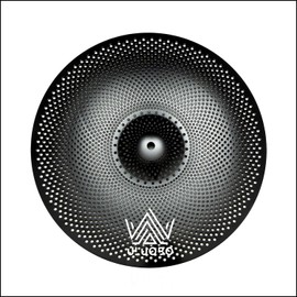 ULUOBO 16 inch Low Volume Crash Cymbal, Quiet Silent for Practice (Black, 1 Pieces)