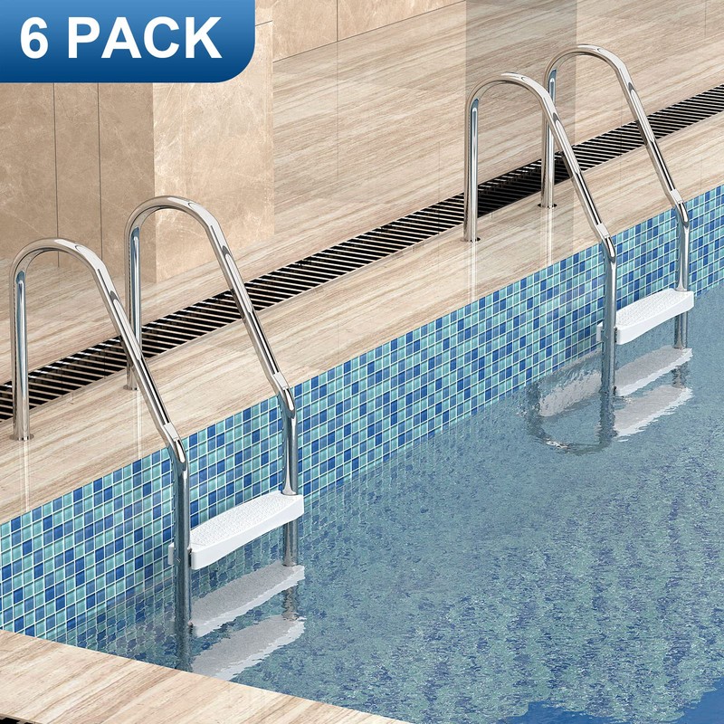 Goovilla Pool Ladder Steps Replacement, (3-Pack) 18" Universal Heavy-Duty Molded