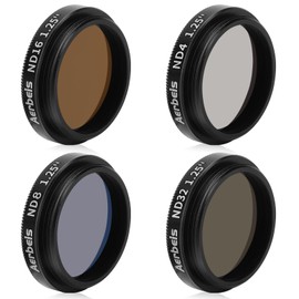 Telescope Filter, Neutral Density Filter Kits ND4 ND8 ND16 ND32, Reduces Moon Glare and Enhances Lunar Crater Details,Prevent Image Overexposure, 1.25" Eyepieces Accessory