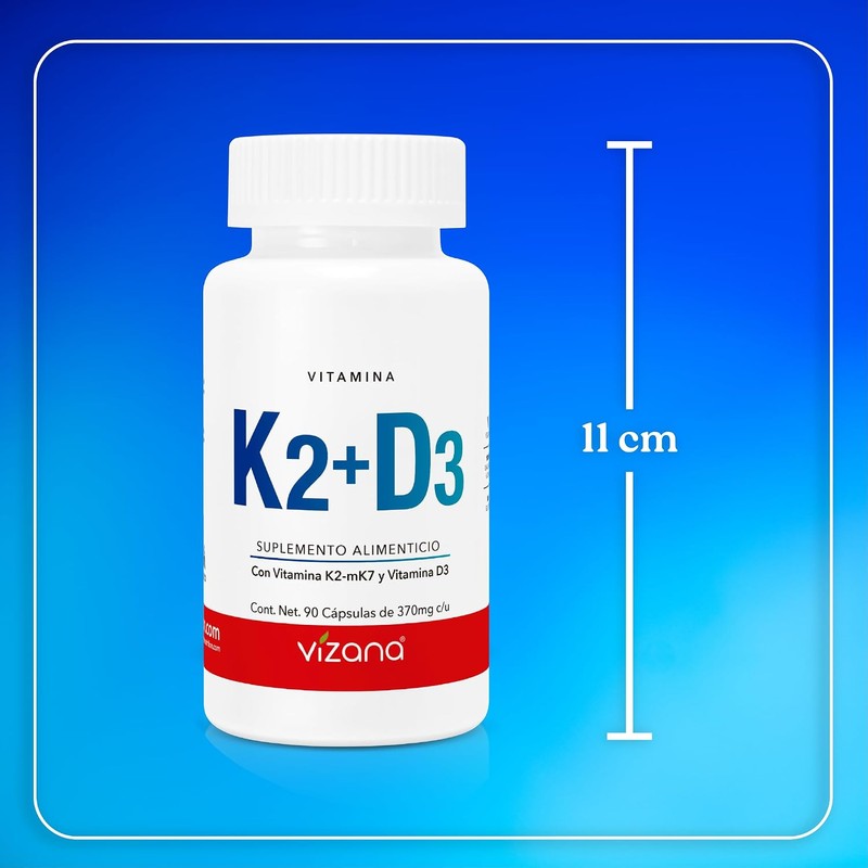 VIZANA NUTRITION | Vitamina K2-MK7 + D3 en Cápsulas HPMC