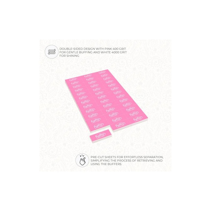 ForPro Professional Collection Sparkle Mini Buffer Sheet, Pre-Cut, Double-Sided Manicure