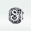 Shining Charm Letter Initial S Alphabet Beads Round Flower 925