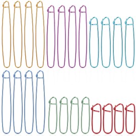 24pcs Knitting Stitch Holders, Colorful Handy Yarn Stitch Holder Versatile Knitting Crochet Hooks Practical Cable Needle Holders Crochet Stitch Markers for Quilting Sewing Knitting (6 Sizes)