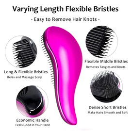 Somnr 2 PCS Detangle Hair Brush Set, Hairbrushes with Soft Bristles for Curly, Straight, Wet and Dry Hair, Glide Through Tangles Knots with Ease, Detangling Hairbrush for Women, Girls & Kids