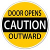 (x2) Caution Door Opens Outward Automatic Door Warining Sticker Decal