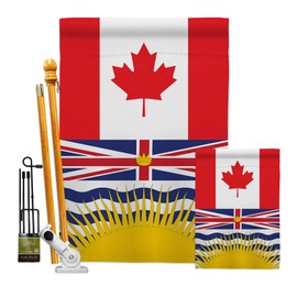 Canada Provinces British Columbia Garden House Flags Kit Regional Canadian Territories Region Country Particular Area Small Decorative Gift Yard Banner Double-Sided Made in USA 28 X 40