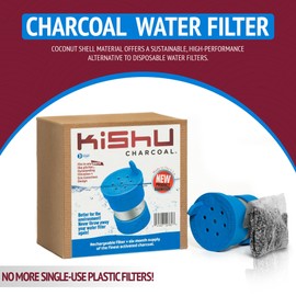 Kishu Charcoal Water Filter Refill for Brita-Style Pitcher & Dispenser - Activated Carbon for Brita Filter - Tested Charcoal Filter Refill of 6 Months Granules Supply