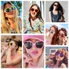 WDZAYXC Polarised Oversized Heart Retro Sunglasses Cute Glasses UV400 Protection,