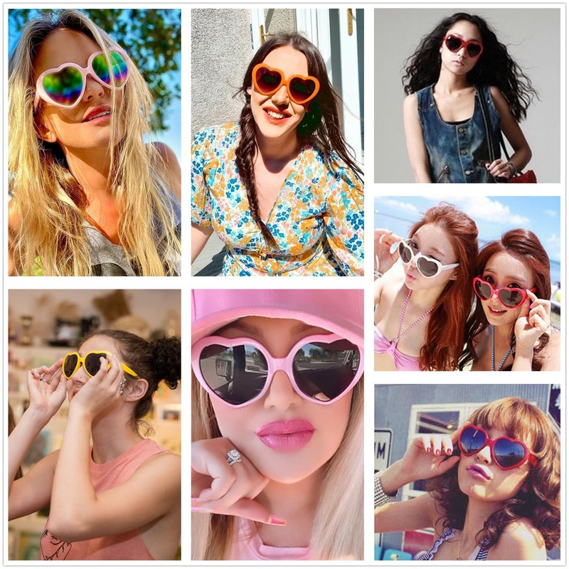 WDZAYXC Polarised Oversized Heart Retro Sunglasses Cute Glasses UV400 Protection,