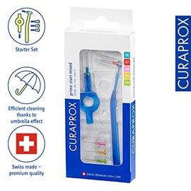 Set de cepillos interdentales Curaprox CPS Prime Start – Pack combinado con 5 tamaños de cepillos y 2 soportes | Para una limpieza interdental complet