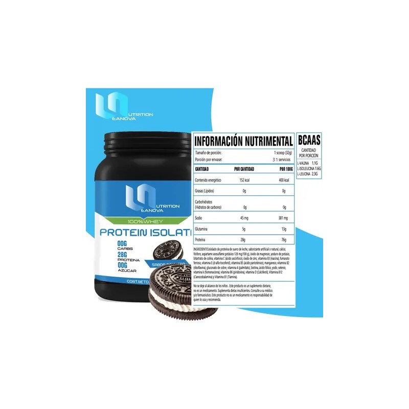 Proteína Whey Leanova Nutrition Isolate 1kg Varios Sabores