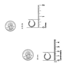 LeCalla 925 Sterling Silver Chunky Hoop Earrings for Women | Small Antique Striped Textured Click-Top Hoop Earring 18MM