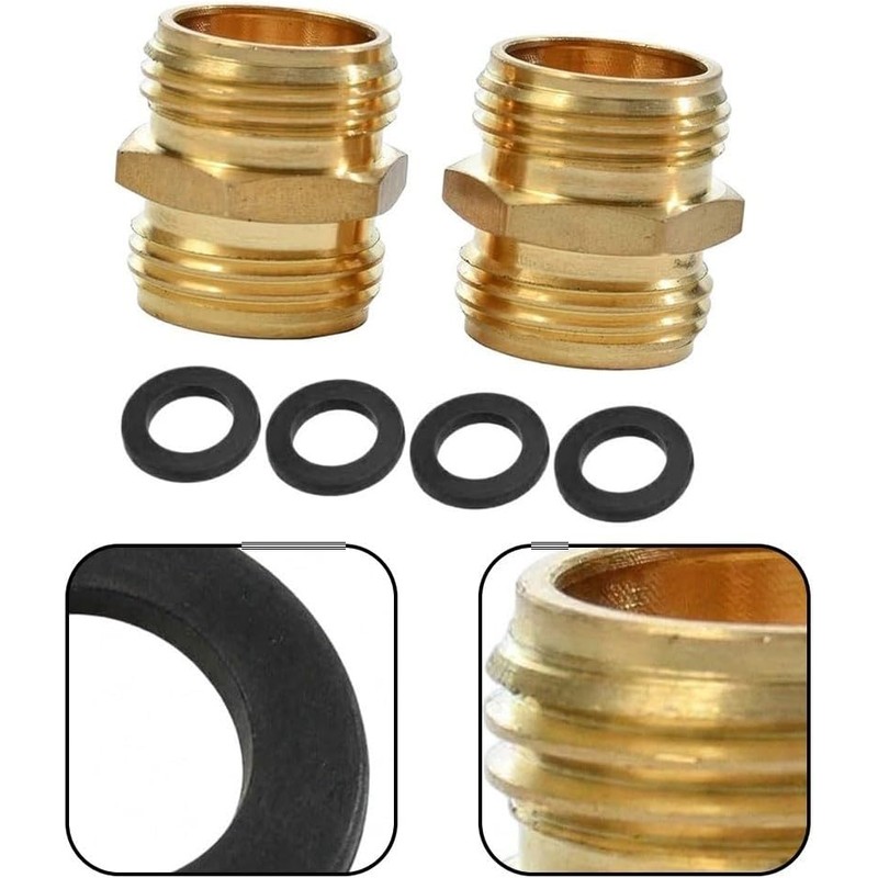 Adaptador de latón para manguera 3/4" macho a macho –