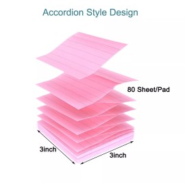 LinQuick Lined Pop Up Sticky Notes 3x3 inch Refills, Easy to Post Sticky Notes with Li...