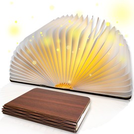 RYEWGRV Lámpara Plegable Nocturna con Forma de Libro, Regalo Creativo 9 Colores LED de Luz Ambiental, Carga USB, para Decoración de Dormitorio Infantil y Sala Estar, Gran Regalo Cumpleaños