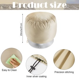 4 Pack Wind Turbine Roof Vent Cover 20" x 20" Turbine Ventilator Cover Attic Vent Wind Turbines Ventilator Protector Shield Waterproof 420d Oxford Tarps with Adjustable Drawstring Design (Khaki)