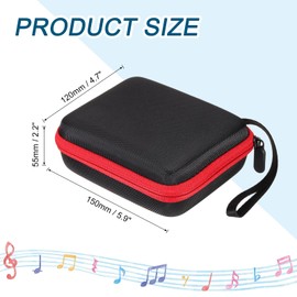 sourcing map Guitar Picks Holder Box Nylon Acoustic Electric Guitar Pick Case Bag Red
