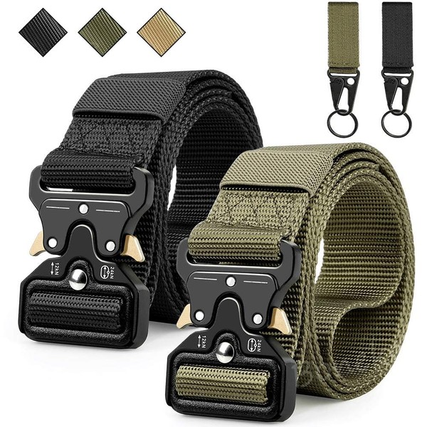 Fonyiunce Pack of 2 Tactical Belts, Men's Work Belt, Adjustable