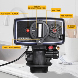 Helivivfy 5600 Water Softener Timer, 12 Day Timer Control Valve, 3W Timer Valve Backwash Head for Water Purifier Softeners