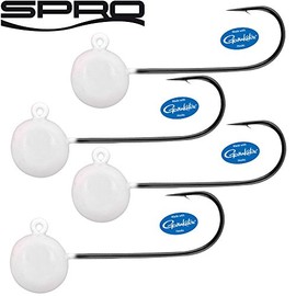 Spro Freestyle Micro Jig 22 Glow White - 4 Jig Heads for Jigging & Lazing with Rubber Fish, Jig Hook for Rubber Bait, Lead Heads, Weight / Length / Hook Size: 2.0 g - 2.8 cm - Size 2