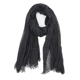 Van Der Rich ® - Scarf with fine crepe surface for men and women, black