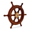 NKlaus 30 cm Maritime Steering Wheel Wood with Brass Hub