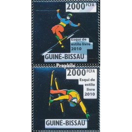 Prophila Collection Guinea-Bissau 4654-4655 (Complete Edition) Mint NH ** MNH 2010 Freestyle Skiing (Stamps for Collectors) Winter Sports (Ski/Ice Hockey/Bob …)