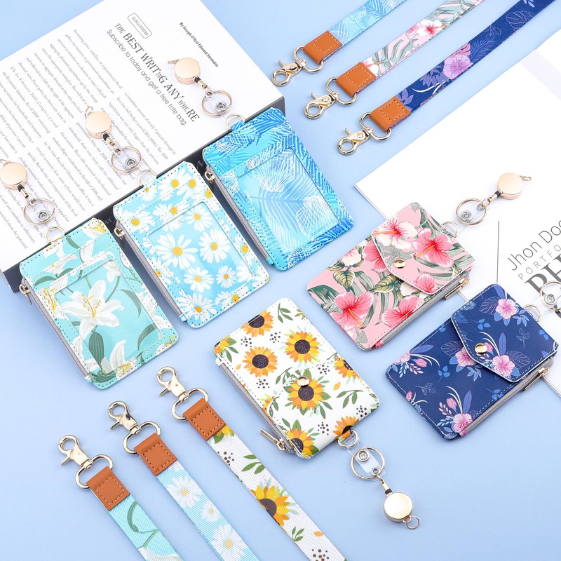Teskyer ID Card Holder with Strap, Retractable Card Holder with