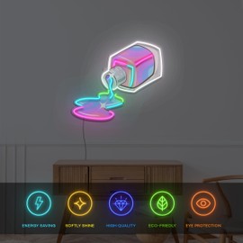 Vital Neon Custom Neon Signs - LED Neon Wall Sign for Bedroom, Wedding, Parties, Gaming, Businesses & Every Occassion. (NAIL POLISH)