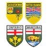 4 Pcs Canada Ontario/British Columbia/Manitoba/Saskatchewan Province Shield National Emblem Patch
