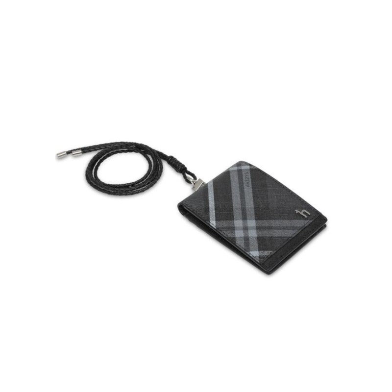 Hazzys (대구신세계)블랙 체크 2단 목걸이형 카드지갑 HJHO5E660BK (Daegu Shinsegae) Black