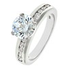 Silver Cubic Zirconia Engagement Ring with Cubic Zirconia shoulders M