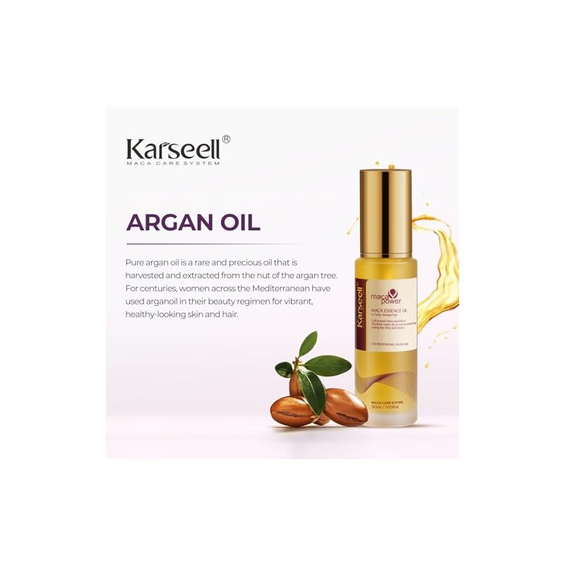 Karseell Mascarilla Capilar Con Aceite De Argán Púrpura 16.9floz+1.69floz