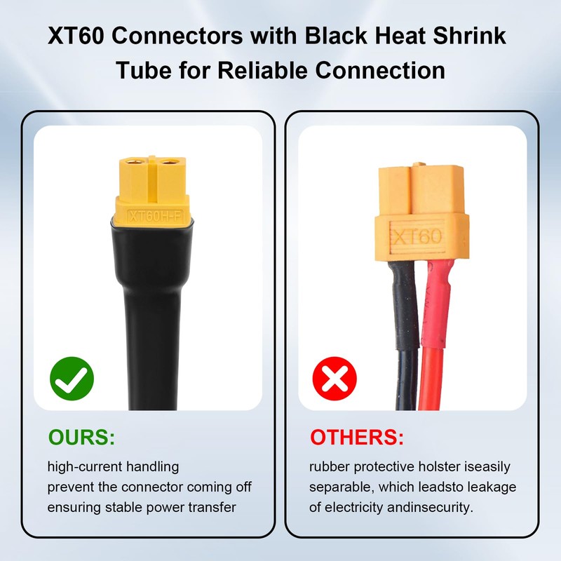 XRDS -RF Solar Connector to XT60 Cable 8FT, 10AWG Solar