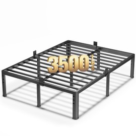 NKZ 20 Inch Metal Platform Bed Frame, Full Size Bed Frame with Round Corner Legs, 3,500 lbs Heavy Duty Steel Slats Support, No Box Spring Needed, Easy Assembly, Noise Free
