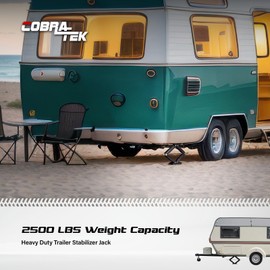 Cobra-Tek Scissor Jacks for RV Camper Trailer Stabilizer Leveling Trailer Jack Heavy Duty 5000 lbs Trailer Jack 30 inch Height (CBK-1124-PBK, 2500 LBS, Alloy Steel, 1, 24-inch, CBK-1124-PBK)