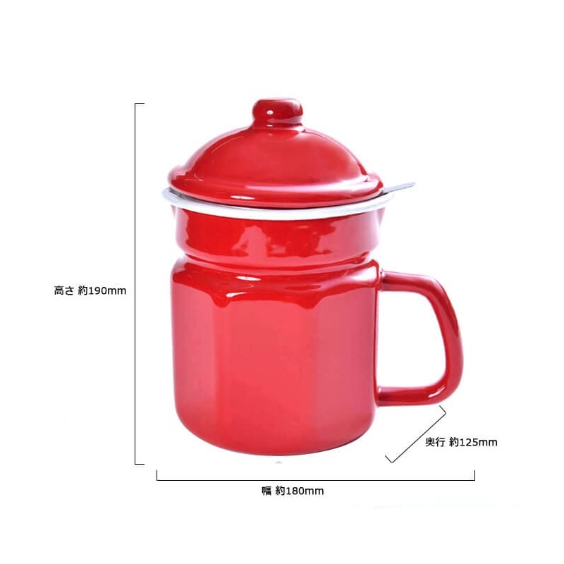 Cozy Cook, Enamel, Hexagon, Oil Pot, 1.1L, Red