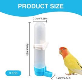 Ninnyi 3 Pcs Bird Water Feeder, 120ml Automatic Budgie Water Dispenser for Cages Accessories